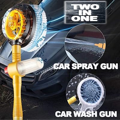 Brosse de Lavage Rotative Pour Voiture avec Distributeur de Savon et Tuyau D'attache